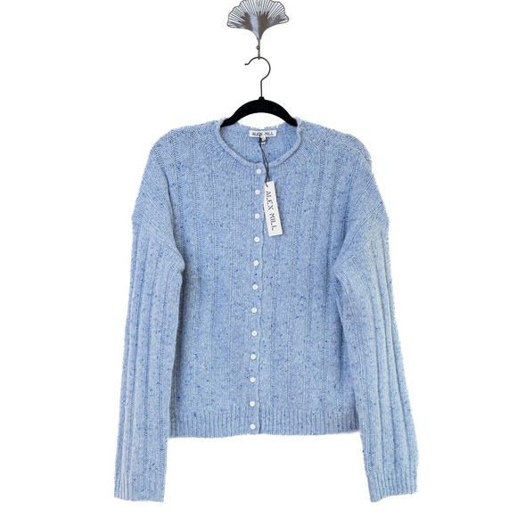 NWT ALEX MILL Reese Merino Wool Blend Cardigan Sweater Blue $175 - Size XL - Picture 6 of 10